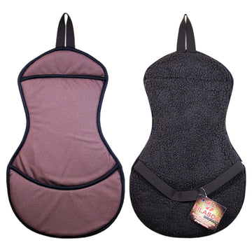 Hilason Horse Tack Fleece English Saddle Seat Cover Brown Foam Padded